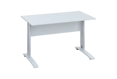 EPK 27 - 12 stůl kancelářský, kovová podnož bílá, deska 25 mm, široký 1200 mm, bílá